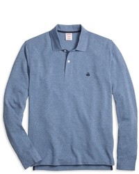 Brooks Brothers Original Fit Long Sleeve Heathered Polo Shirt