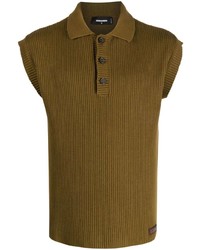 DSQUARED2 Ribbed Knit Polo Top