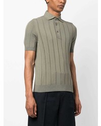 Lardini Ribbed Short Sleeve Polo Shirt