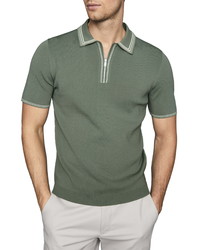 Reiss Stetson Tipped Zip Polo