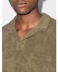 Orlebar Brown Velvet Effect Short Sleeve Polo Shirt