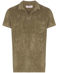 Orlebar Brown Velvet Effect Short Sleeve Polo Shirt