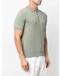 Canali Zippered Cotton Polo Shirt