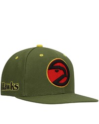 Mitchell & Ness X Lids Olive Atlanta Hawks Hardwood Classics Dusty Fitted Hat At Nordstrom