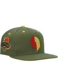 Mitchell & Ness X Lids Olive Portland Trail Blazers Dusty Nba Draft Patch Hardwood Classics Fitted Hat At Nordstrom
