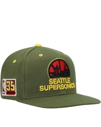 Mitchell & Ness X Lids Olive Seattle Supersonics Dusty Nba 35th Anniversary Season Hardwood Classics Fitted Hat At Nordstrom
