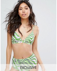 Warehouse Swirl Print Bikini Top