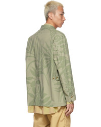 Engineered Garments Khaki Leaf Print Blazer
