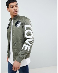 Love Moschino Bomber With Peace Logo