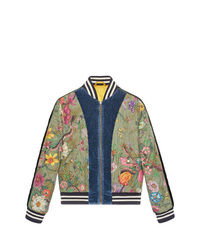 Gucci Print Silk Bomber Jacket