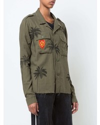Amiri Palm Print Military Shirt