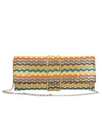 Olive Print Canvas Clutch