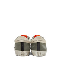 Golden Goose Green And Grey Canvas Sneakers