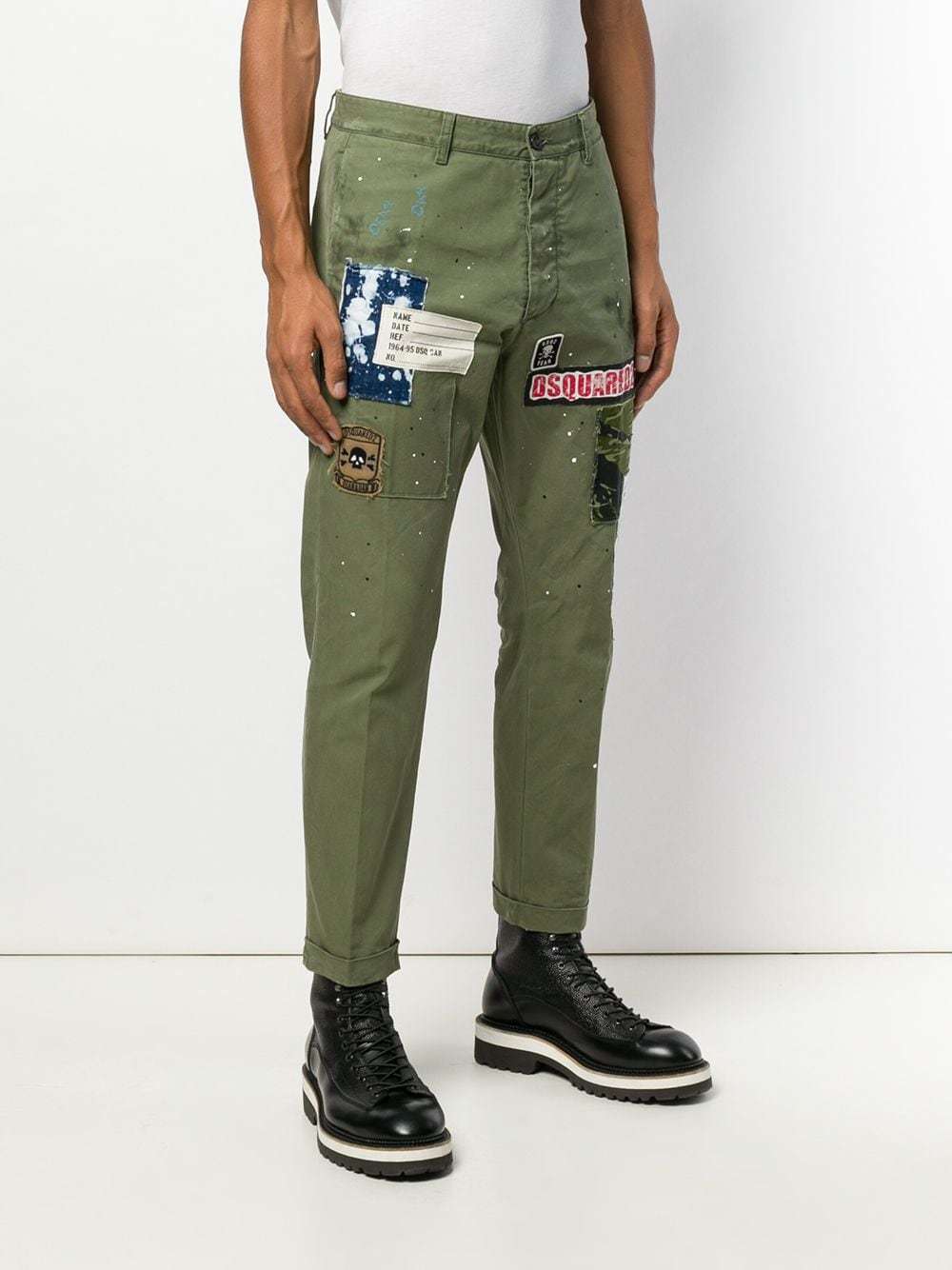DSQUARED2 Logo Patch Chinos, $428 | farfetch.com | Lookastic