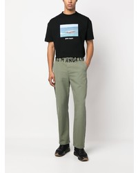 Palm Angels Logo Print Chino Trousers