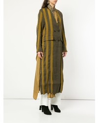 Uma Wang Stripe Double Breasted Coat