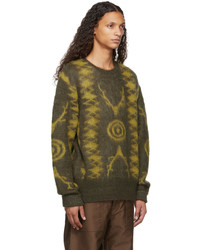 South2 West8 Khaki Green Loose Mohair Sweater