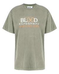 Blood Brother Alva Logo Print T Shirt