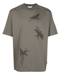 Zegna Bird Print Cotton T Shirt
