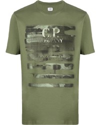 C.P. Company Brush Stroke Logo Print T Shirt