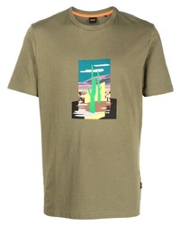 BOSS Collage Print Cotton T Shirt