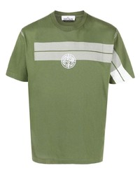 Stone Island Compass Embroidery Round Neck T Shirt