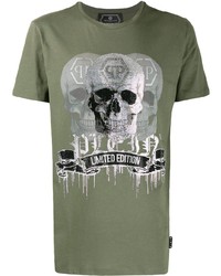 Philipp Plein Crystal Skull Logo T Shirt