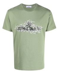 Stone Island Debossed Logo Cotton T Shirt