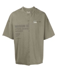 Musium Div. Distressed Finish Logo Print T Shirt