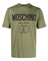 Moschino Double Smile Logo Print T Shirt