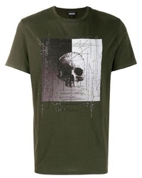 Just Cavalli Embellished Skull Print T Shirt
