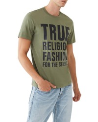 True Religion Brand Jeans Fashion For The Senses Stacked Logo Graphic Tee