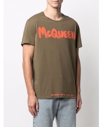 Alexander McQueen Graffiti Logo Print T Shirt