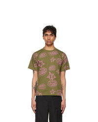 Marc Jacobs Green And Pink Heaven By Spikes T Shirt