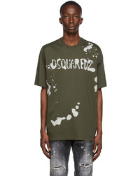 DSQUARED2 Green Bleached Logo T Shirt
