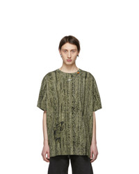 Off-White Green Oversized Real Camo T Shirt