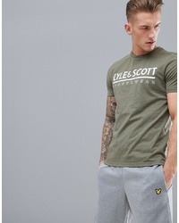 Lyle & Scott Fitness Harridge Large Logo T Shirt In Khaki