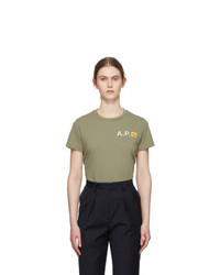 A.P.C. Khaki Carhartt Wip Edition Fire T Shirt