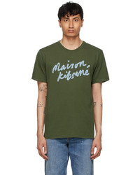 MAISON KITSUNÉ Khaki Handwriting Classic T Shirt