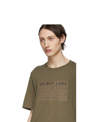Helmut Lang Khaki Logo Patch T Shirt