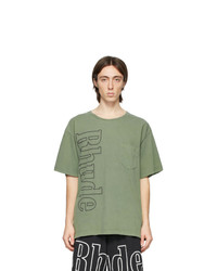 Rhude Khaki Logo Pocket T Shirt