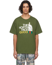 Gucci Khaki The North Face Edition Logo T Shirt