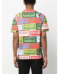 Kenzo Labels Logo Print Crew Neck T Shirt