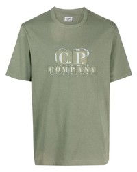 C.P. Company Layered Logo Print Cotton T Shirt