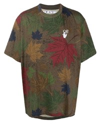 Off-White Leaf Print Arrows Motif T Shirt