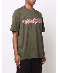 DSQUARED2 Logo Print Cotton T Shirt