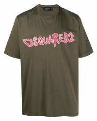 DSQUARED2 Logo Print Cotton T Shirt