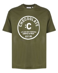 Chocoolate Logo Print Cotton T Shirt