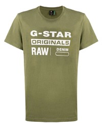 G-Star Raw Research Logo Print Crew Neck T Shirt