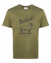Woolrich Logo Print Crew Neck T Shirt
